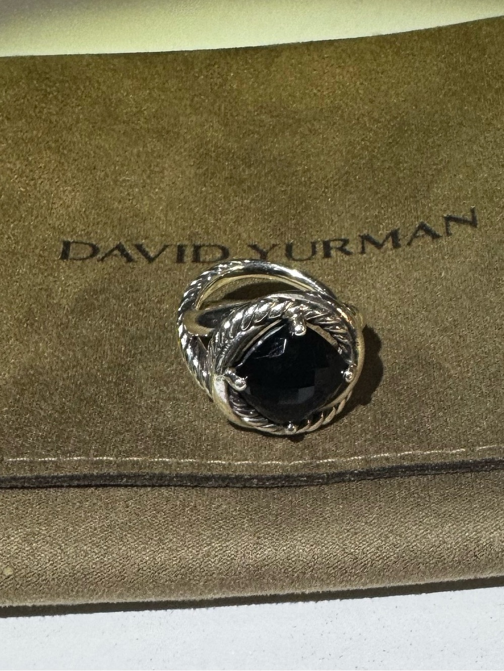 David Yurman Sterling Silver Black Onyx Ring